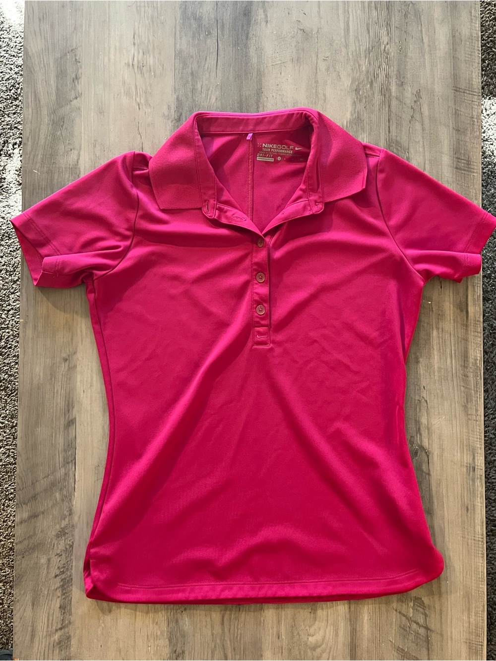 Nike Golf Tour Performance Dri Fit Polo Top Size Small Magenta Pink